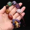 Keychains Style Natural Stone Decorations Reiki Healing Seven Chakra Spirit Pendulum Pendant Lucky Gift For Bedroom Car