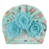 Cute Infant Kids Neonato Turbante Fasce Cappelli Beanie Cotton Blend Shabby Flower Caps Bambini Ragazze Copricapo