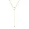 Collana girocollo moda argento sterling 925 collane con pendenti collana pendente in cristallo color oro per donna G