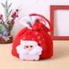 Sacs de soirée Sac fourre-tout de poche de cordon de Noël Sac mignon poupée forme bonbons cadeau année stockage décoration flanelle