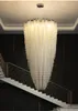 الثريا الكريستالية الحديثة لدرج ديكور المنزل الفاخرة كروم LED CRISTAL مصباح كبير تصميم غرفة المعيشة