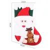 Décorations de Noël 2023 Sac Bas Cadeau Père Noël Elk Bonhomme de neige Bonbons Mignon Pendentif d'arbre dans différents styles