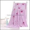 Bath Towel Microfiber Bath Towel Absorbent Drying Beach Towels Rabbit Bear Print Salon Shop 70X140Cm Drop Delivery Home Garden El Sup Dhqal