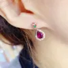 Stud Earrings KJJEAXCMY Fine Jewelry 925 Sterling Silver Inlaid Natural Garnet Female Ear Studs Classic Support Detection