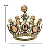 Broches Wulibaby Crown Vintage Crystal for Women Classic Style Party Party Casual Broche Pins Presentes