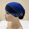 Deux couleurs Hijab musulman avec une fleur tirage sur le chapeau Scarpe islamique Turban Hijab Full Headcover Femmes Headwrap De903