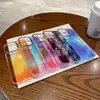 Watercolor Transparent Phone Cases PC Hard Cover For iphone 14 Plus 13 12 Pro Max Shockproof Anti Drop