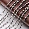 Chaînes 5/10/20 m couleur argent chaîne de perles en acier inoxydable pour colliers ou bracelets porte-clés étiquette de chien personnalisé bricolage bijoux de mode