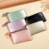 Mini Women Credit Business Bank Holders Cute Coin Swork Money Bag Case Pearlelescent Surface Ultra Thin Thin женский застежка -молния кошелек