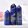 Figurines décoratives 1 pièce, pointe de cristal naturel Lapis Lazuli, décoration de maison, pierre de guérison à Quartz, prismes hexagonaux, baguette d'obélisque, traitement, cadeau DIY