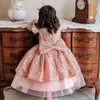 Flicka klänningar bollklänning rosa paljett baby klänning 1: a första födelsedagsfest bröllop 2022 för prinsessan kväll barnkläder