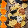 Bakformar 4st halloween cookie mögel pumpa spöke biscuit cutter mat klass plast diy verktyg fest födelsedag cupcake leveranser