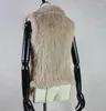 Kvinnors västar 2022 Real Sticked Fur Vest for Women äkta midja Naturliga outwear vinter