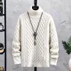 Herrtröjor vinter solid färg överdimensionerad pullover män mode casual herrtröja toppar homme trend hög hals