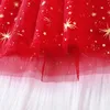 Girls Dresses Baby Red Deer Sequins Long Sleeve Oneck Letter Ruffle High Waist Fall Christmas Headband Tutu Party 221107