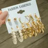 Dangle Earrings Poxam Vintage Gold Gold Plated for Women Bohemia Pearl Drop 2022 Trend of Jewelry