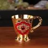 Kalça Şişeler Şarap Kupası Chalice Alüminyum Alaşım Sahte Antika Retro Oyma Goblet Vintage Dekorasyon Avrupa Tarzı Bar için Yaratıcı Hediye