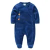 Rompers Winter Baby Boy Clother Design Sleeve Long Born Girl Velvet Full Sails Toddler Costume 221107