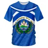 الرجال تي شيرت قميص السلفادور DIY مخصص Slv علم الدولة الإسبانية جمهورية Po الملابس المتضخم الأزرق
