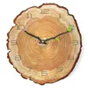 Relojes de pared Anillo anual de 12 pulgadas Reloj creativo Sala de estar Mudo Cuarzo Grano de madera Decoración del hogar Diseño moderno