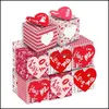 Confezione regalo San Valentino Biscotto Confezione regalo 12 pezzi / set Amore / Abbraccio / Baciami Rosa Cuore rosa rosso Scatola di cartone con finestra Caramelle Dolci mestieri P Dhmpe