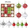 Décoration de fête 44 pièces/boîte motif de flocon de neige coloré boules de noël décorations d'arbre de l'année à la maison Noel