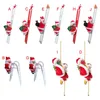 Juldekorationer elektriska kl￤ttringshus Santa Claus Hanging Decor Creative Decoration for Tree Home