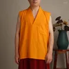 Ropa étnica Lama monje ropa verano manga corta tibetano hombres chaleco transpirable Buda misionero Dongbo