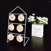 Bakware tools 2 stks/kavel gouden cake stand voor desserttafel witte ronde metalen display stands cupcake houder donut