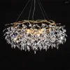 Ljuskronor ljuskrona belysning Luster Crystal Lamp Gold Branch Lamparas Modernas Salones El Grandes Modern LED