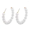 Hoop Earrings Fashion Metal Women Pearl Oversize Circle Punk Earring 2022 Female Jewelry