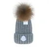 Designer hiver tricoté mcler bonnet laine chapeau femmes gros tricot épais chaud fausse fourrure pom bonnets chapeaux femme Bonnet casquettes