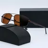Luxe ovale zonnebril voor mannen Designer Zomertinten Gepolariseerde bril Zwarte Vintage Oversized Sun Glazen van vrouwen Mannelijk zonnebril met doos