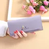 Wallets Woman's Wallet Long No Zipper Bow Brand Leather Coin Purses Tree Leaf Clutch Female Money Bag Holder 564