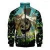 Herrenjacken Fashion Raglan -Spiel Genshin Impact 3D Print Reißverschluss Jacke Windbreaker Männer/Jungen stehen Kragen Langarm Kleidung