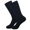 Men's Socks Men's 3 Pairs Men Large Size Fashion Business Dress High Quality Stripe Black Gray Pure Cotton Sock EU42-48