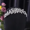 Hair Clips Wedding Bridal Headnd Fand Handmade Rhinestone Crystal Flor Hairband Tiara for Women Acessórios Jóias