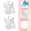 10Pcs/Pack Hollow-out Angel Bookmarks With Tassel Metal Classic Book Decorations Class Reward Party Supplies