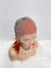350# Turuncu Bob Wig Renkli İnsan Saç Perukları Şeffaf Brezilyalı Düz ​​Kısa Bob Dantel Ön Frontal Kapatma Kadınlar için Siyah