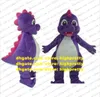Purple Dino Dinour Mascot Costume Adult Cartoon Charact Outfit Suit SPOŁECZEŃSTWA