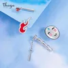 Thaya Women Earring No Face Man Oreger Silver Orering Stud Bamboo Ghibli Spirited Away Kawaii Gioielleria di gioielli Gift da cartone animato 21055605749