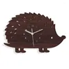 Horloges murales hérisson horloge en bois créatif Animal enfants vacances cadeau fournitures pour bureau à domicile dortoir décoration anniversaire