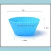 T￥rtverktyg Sile Cup Cake Mold Muffin Cupcake Bakeware Maker Tray Baking Kitchen 7cm Drop Delivery Home Garden Dining Bar DHFG7