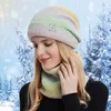 Ball Caps Cycling Earmuffs Warm Hat Flocking Thermal Scarf Winter Womens Knitting Baseball