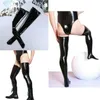Men's Socks Men's Wet Look Latex Leather Thigh High Footed Stockings Tights Clubwear For Men Exotic Formal Wear Suit Sexy Sports