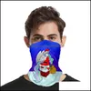 Masques de créateurs Écharpe de Noël Santa Elk Bonhomme de neige Noël Bouclier facial Sport de plein air Cyclisme Foulard magique Cache-cou Décoration Drop Dhqc4