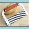 Fruit Vegetable Tools Stainless Steel Potato Knife Wave Cutter Slicer Tool French Fries Ripple Cut Kitchen Tools Drop Delivery Hom Dhhoe