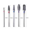 Nail Art Equipment 5 PCS Tungsten Steel Milling Cutter voor manicure verwijderde gelvernis Burr Boorbits Set 221107