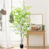 Fleurs décoratives 120-180cm Grandes Plantes Artificielles Avec Pot Faux Arbre En Pot En Plastique Feuilles Étage Grand Tropical Pour La Maison Jardin Boutique Décor