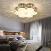 Ceiling Lights Crystal Bedroom Lamp American Iron Art Simple Modern Warm Romantic Light Luxury Master Home Room